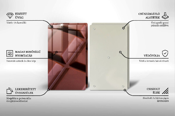 Placa din sticla protectie perete bucatarie Cuburi de ciocolata