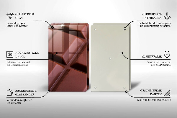 Placa din sticla protectie perete bucatarie Cuburi de ciocolata