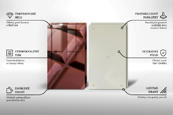 Placa din sticla protectie perete bucatarie Cuburi de ciocolata