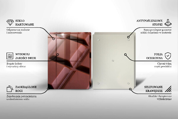 Placa din sticla protectie perete bucatarie Cuburi de ciocolata