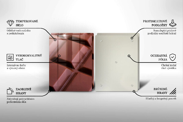 Placa din sticla protectie perete bucatarie Cuburi de ciocolata