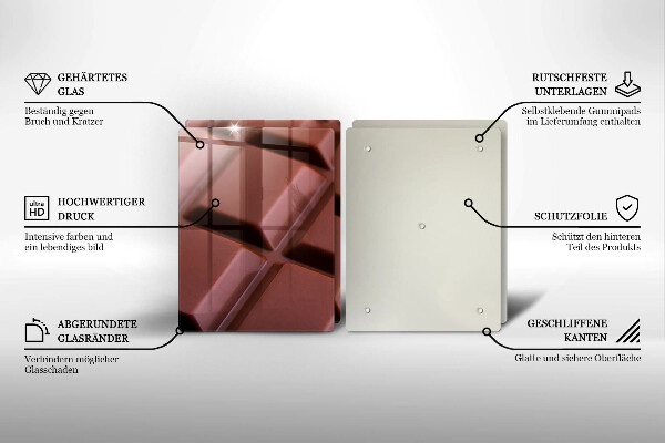 Placa din sticla protectie perete bucatarie Cuburi de ciocolata