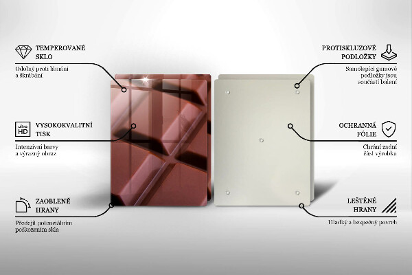 Placa din sticla protectie perete bucatarie Cuburi de ciocolata