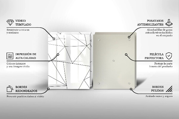 Placa din sticla protectie perete bucatarie Triunghiuri albe