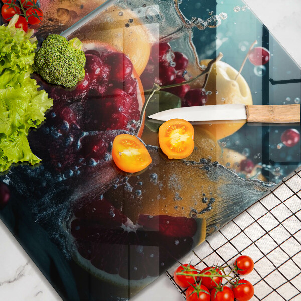 Placa din sticla protectie perete bucatarie Fructe în apă