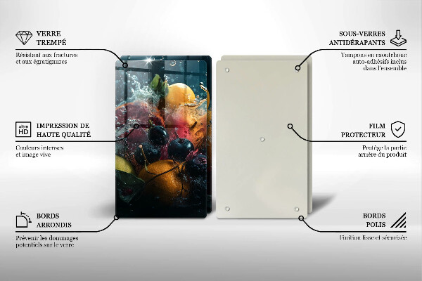 Placa din sticla protectie perete bucatarie Fructe în apă