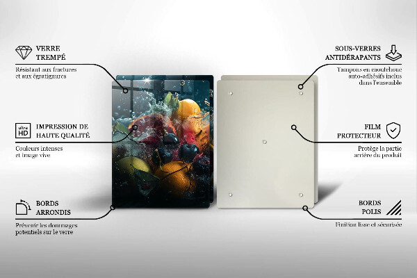 Placa din sticla protectie perete bucatarie Fructe în apă