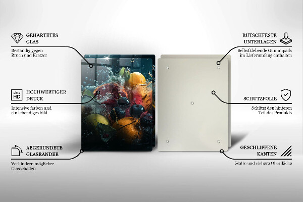 Placa din sticla protectie perete bucatarie Fructe în apă