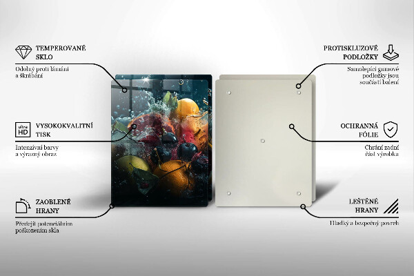 Placa din sticla protectie perete bucatarie Fructe în apă