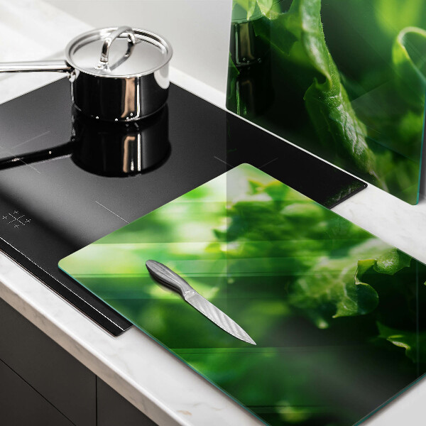 Placa din sticla protectie perete bucatarie Frunze de salata verde
