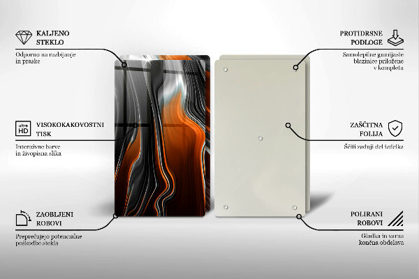 Placa din sticla protectie perete bucatarie Model abstract