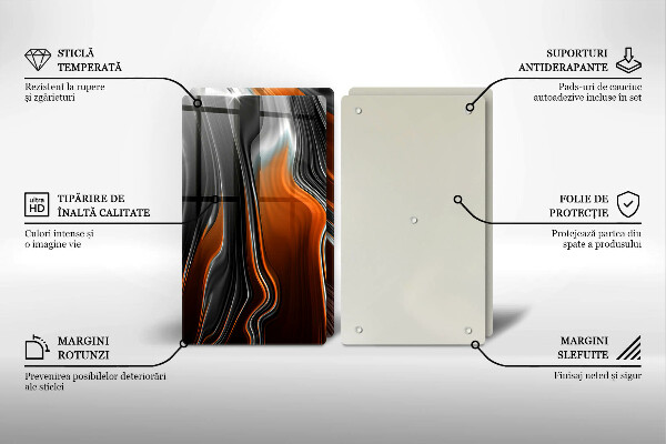 Placa din sticla protectie perete bucatarie Model abstract