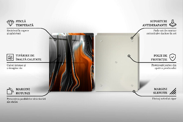 Placa din sticla protectie perete bucatarie Model abstract
