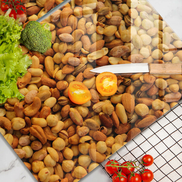 Placa din sticla protectie perete bucatarie Amestecul de nuci