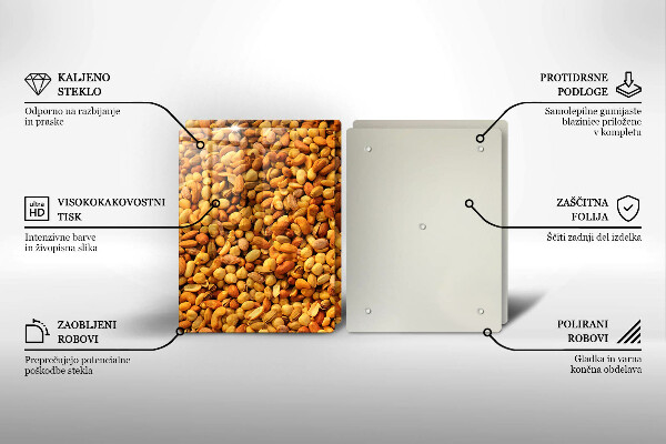 Placa din sticla protectie perete bucatarie Amestecul de nuci