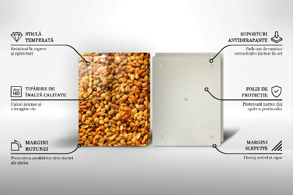 Placa din sticla protectie perete bucatarie Amestecul de nuci