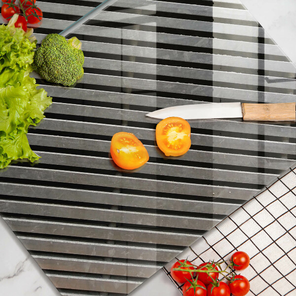 Placa din sticla protectie perete bucatarie Linii metalice