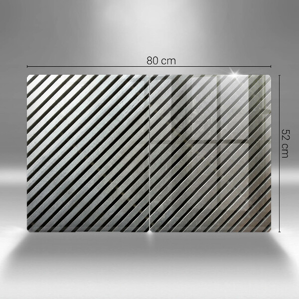 Placa din sticla protectie perete bucatarie Linii metalice
