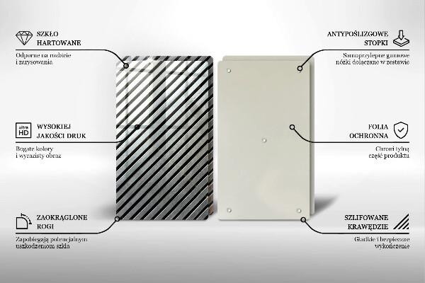 Placa din sticla protectie perete bucatarie Linii metalice