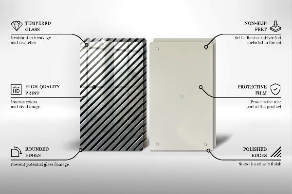 Placa din sticla protectie perete bucatarie Linii metalice