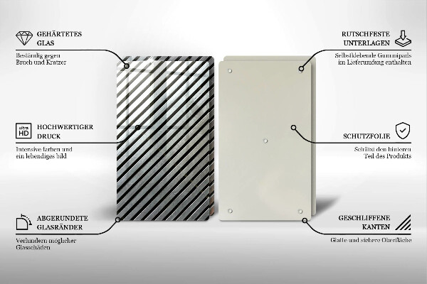 Placa din sticla protectie perete bucatarie Linii metalice