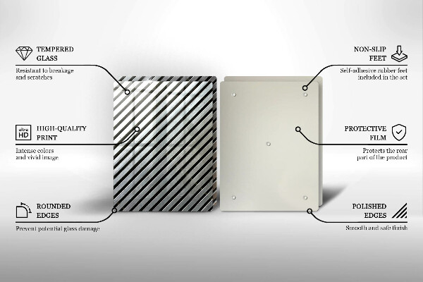 Placa din sticla protectie perete bucatarie Linii metalice