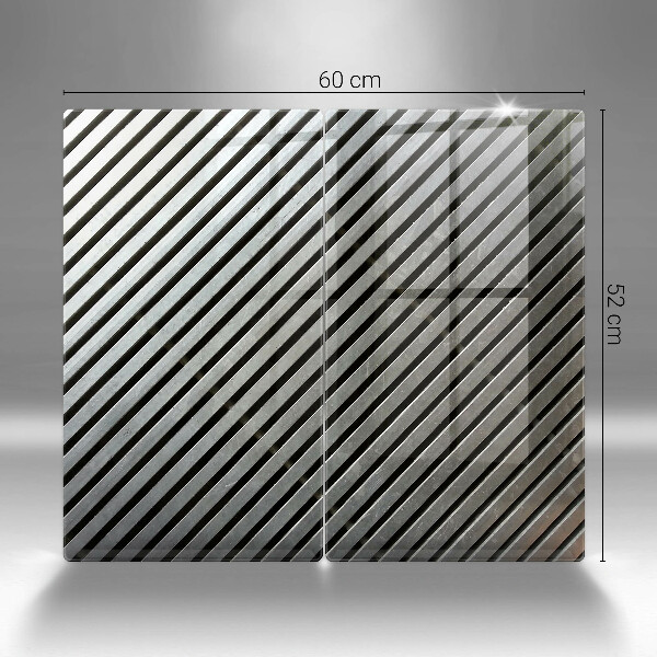 Placa din sticla protectie perete bucatarie Linii metalice