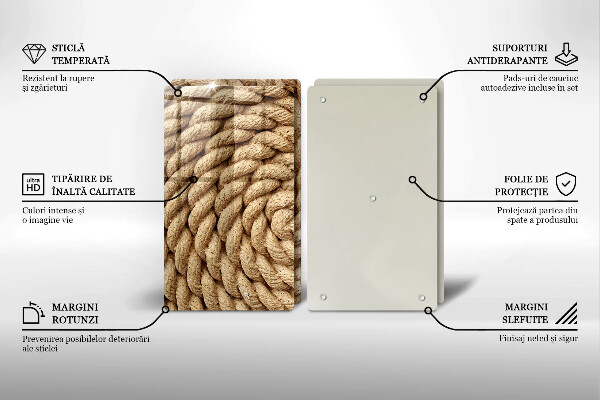 Placa din sticla protectie perete bucatarie Funie încolăcită