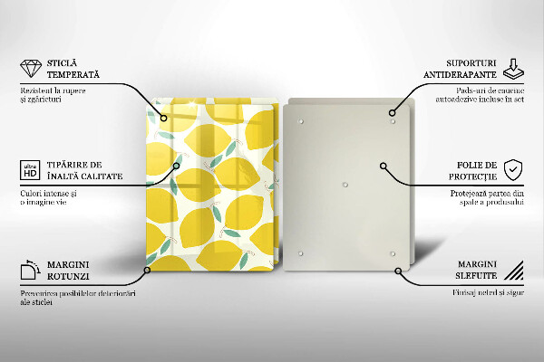 Placa din sticla protectie perete bucatarie Lămâi din desene animate