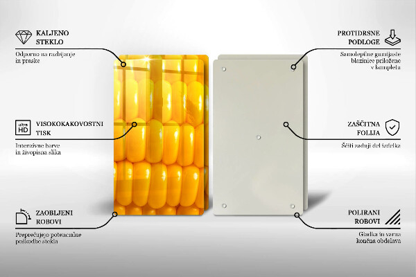 Placa din sticla protectie perete bucatarie Boabe de porumb