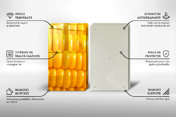Placa din sticla protectie perete bucatarie Boabe de porumb