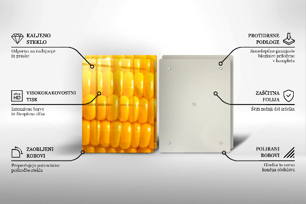 Placa din sticla protectie perete bucatarie Boabe de porumb