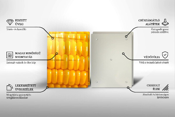 Placa din sticla protectie perete bucatarie Boabe de porumb
