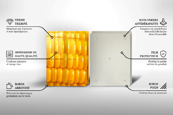 Placa din sticla protectie perete bucatarie Boabe de porumb