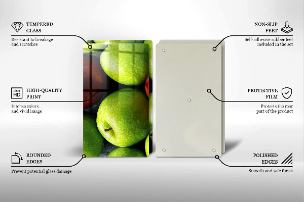 Placa din sticla protectie perete bucatarie Mere suculente