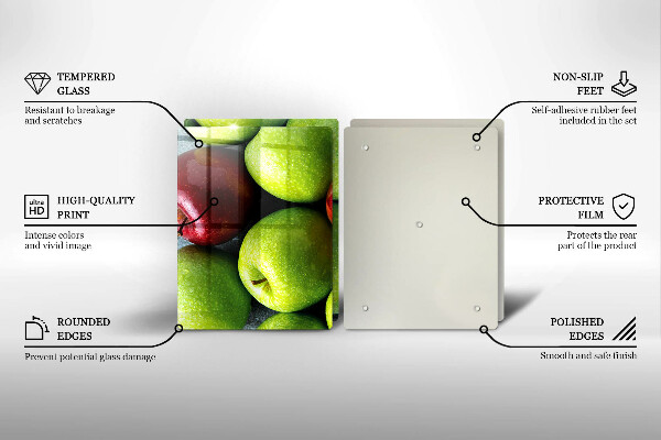 Placa din sticla protectie perete bucatarie Mere suculente