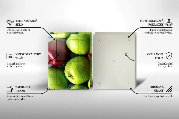 Placa din sticla protectie perete bucatarie Mere suculente