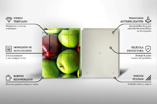 Placa din sticla protectie perete bucatarie Mere suculente