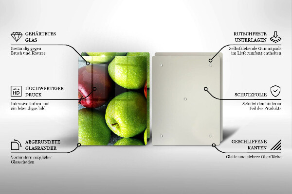 Placa din sticla protectie perete bucatarie Mere suculente