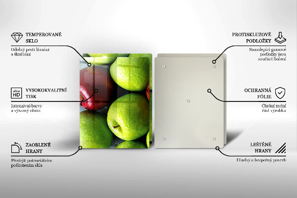 Placa din sticla protectie perete bucatarie Mere suculente