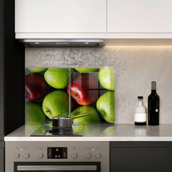 Placa din sticla protectie perete bucatarie Mere suculente