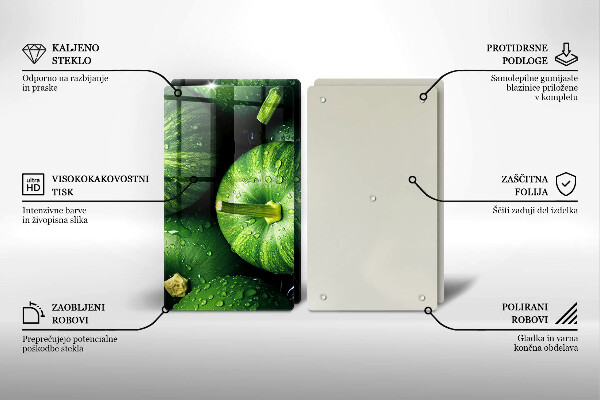 Placa din sticla protectie perete bucatarie Dovleci verzi