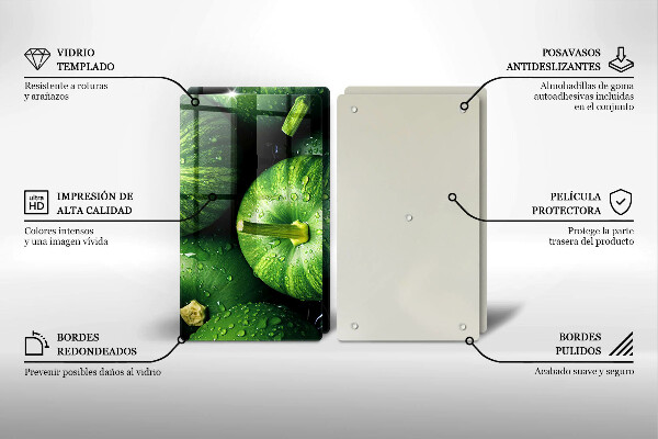 Placa din sticla protectie perete bucatarie Dovleci verzi