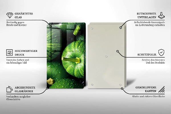 Placa din sticla protectie perete bucatarie Dovleci verzi