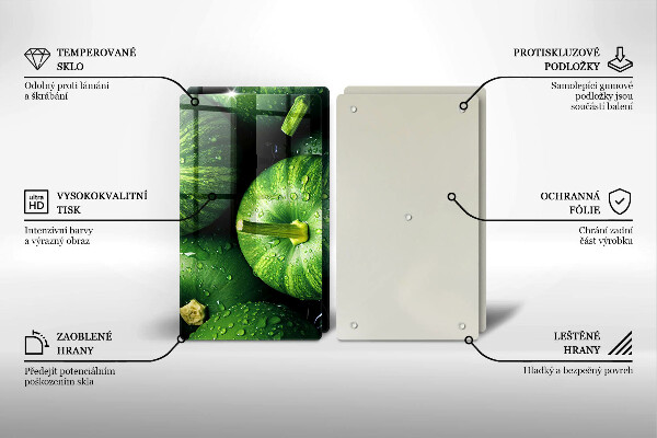 Placa din sticla protectie perete bucatarie Dovleci verzi