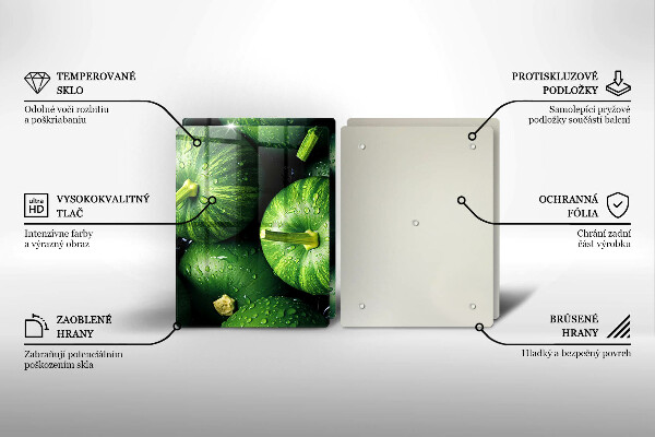 Placa din sticla protectie perete bucatarie Dovleci verzi