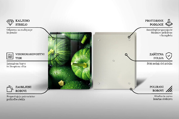 Placa din sticla protectie perete bucatarie Dovleci verzi