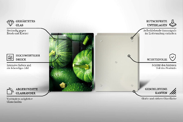 Placa din sticla protectie perete bucatarie Dovleci verzi