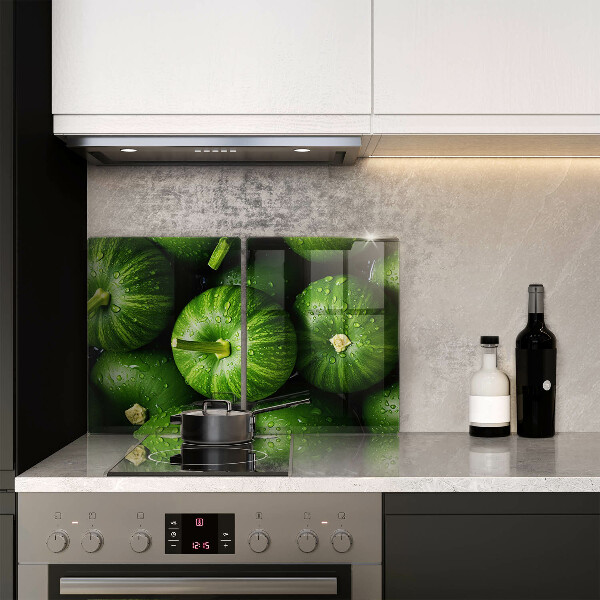 Placa din sticla protectie perete bucatarie Dovleci verzi