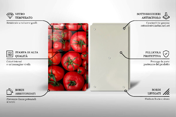 Placa din sticla protectie perete bucatarie Rosii